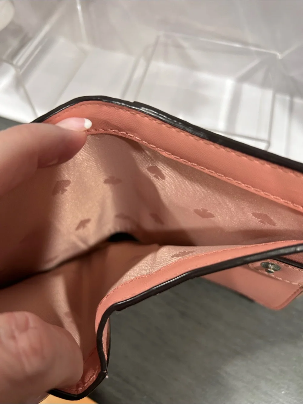 Kate Spade Peach/ Coral Leather Zip Wallet